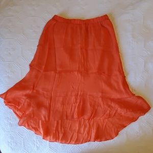 Orange High-low Skirt